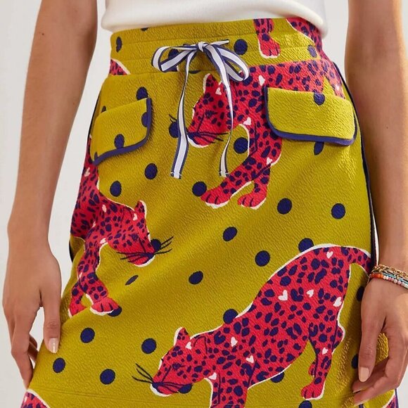 Maeve By Anthropologies Women's Skirt Size S Color Olive Pink Pull-on styling - Picture 4 of 11